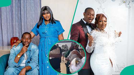 Lateef Adedimeji, wife arrive in Nigeria with their triplets as plush video trends: “God is never late”