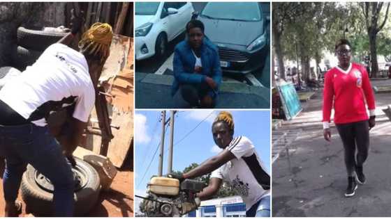25-year-old lady returns from Europe, now working full-time as a vulcanizer in Nigeria