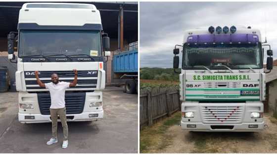Nigerian man shows off the big truck he bought for his business, says it is his second baby, many react