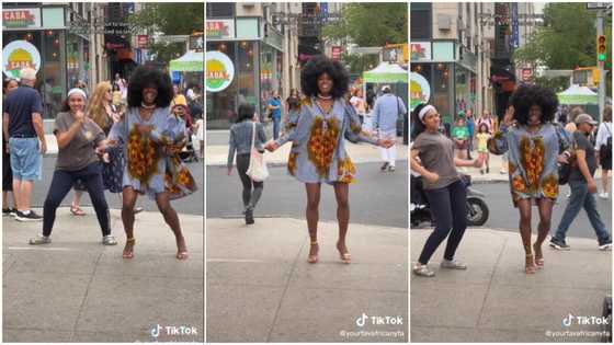 Video shows moment beautiful lady dances to Asake-featured Bandana song, oyinbo joins her in sweet performance