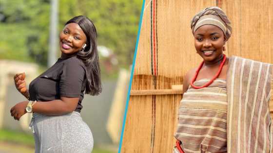 Felicia Osei falls while dancing in heels and slaying in a bodycon dress: "U never see anything"