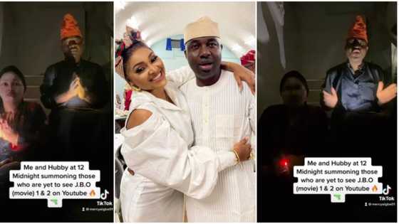 "See wetin dem turn Alhaji To": Reactions as Mercy Aigbe & Adekaz jump on Witchcraft Challenge, Video trends