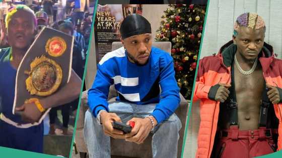 Portable flaunts belt after winning Charles Okocha in celebrity boxing fight: "Una no go hear word"