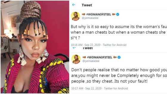 It's not a woman's fault when her man cheats - Singer Yemi Alade shares her opinion