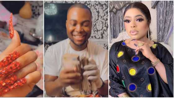 Bobrisky spoils his male nail technician silly, gives him thousands of naira for service rendered