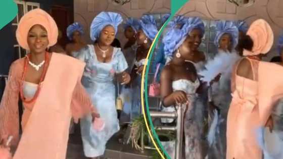 Drama as angry Nigerian bride pushes her asoebi girl on wedding day, video goes viral