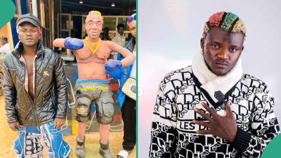 Photos of Portable’s life-like statue causes online commotion: “I wonder who dey advice you”