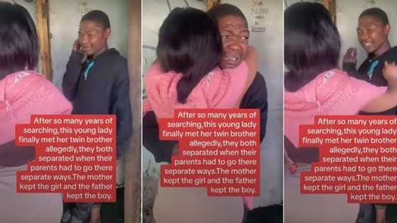 "He's not in good shape": Lady in tears as she finds long lost twin brother after years of searching