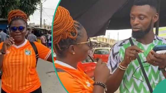AFCON road to final: Nigerian lady stumbles upon a Nigerian market in Ivory Coast, meets Nigerians