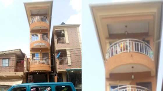 Nigerians react to the funny shape of 3-Storey "sky scrapper" sighted in Lagos