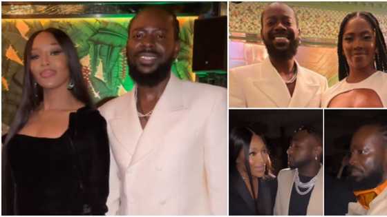 Adekunle Gold parties freely with Naomi Campbell days after Davido's introduction, Tiwa Savage spotted