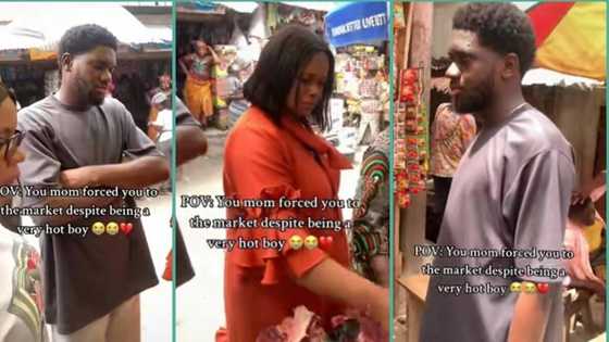 "Hot boy like me": Nigerian man embarassed after watching mum price meat at market, video trends