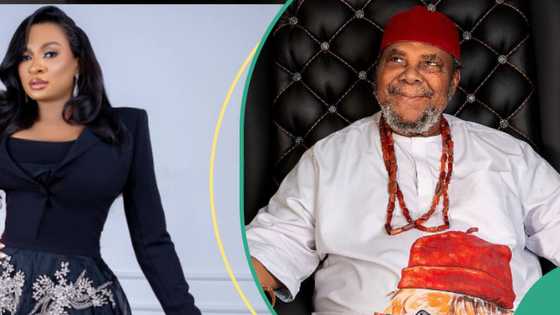 May Edochie sweetly celebrates father-in-law's birthday, showers him with Igbo traditional titles