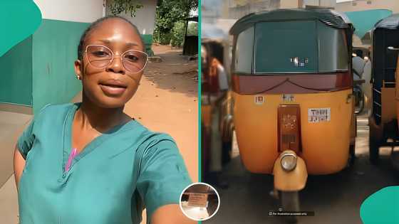 Lady enters keke, spots notice offering free rides to 4 groups of people: "So kind"