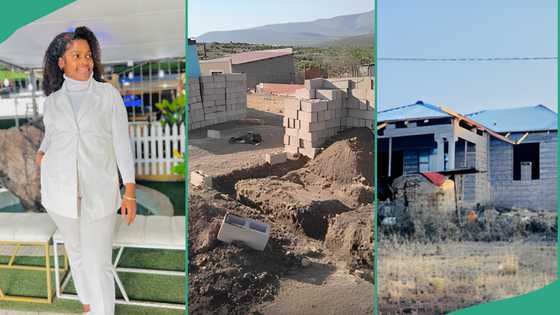 Lady emotional after seeing house her younger sister built with money she had been sending