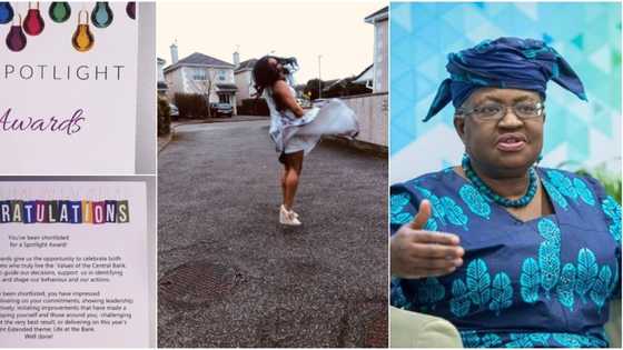 Nigerian lady wins highest award in Central Bank of Ireland, dedicates it to Okonjo-Iweala for motivating her