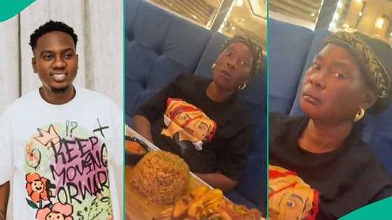 Man reacts as his mother rejects food at luxury restaurant, requests amala instead, video trends