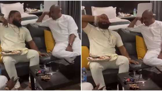 He wants to make it by all means: Nigerians react as Whitemoney pays surprise visit to MC Oluomo's home