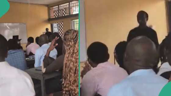 New student in university mistakenly enters lecture in another class, lecturer questions him