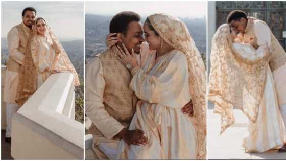 Beautiful photos emerge as interracial couple marries in gorgeous wedding; peeps react