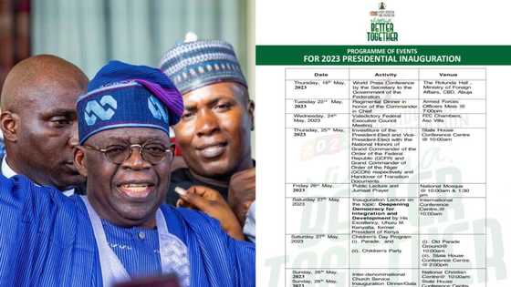 Breaking: FG releases official programme of events for Tinubu's inauguration