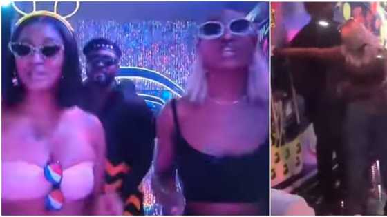 BBNaija All Stars: Drunk Doyin dances with BBN bouncer during Saturday party, Kim Oprah leaves pant in kitchen