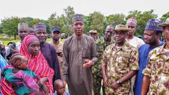 Breaking: Nigerian Army hands over Chibok schoolgirl to Zulum, governor shares photos