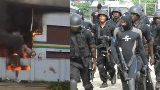 Yanzu-yanzu: An banka wa ofishin 'yan sanda wuta a Legas (Bidiyo da Hoto)