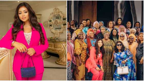 Regina Daniels attends Senators’ Wives meeting, fans drool over her photos: "You go suffocate the other women”