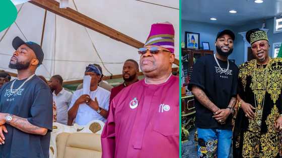 Davido graces Governor Adeleke's project launch in Osun, meets Oluwo of Iwo, video, pics emerge