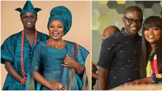 Always proud of you: Funke Akindele showers praises on hubby, shares throwback of song he wrote in 2004