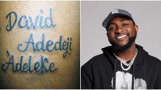 “I’ve no regrets”: Twitter user sparks reactions as he gets a tattoo of Davido’s full name, gives reasons