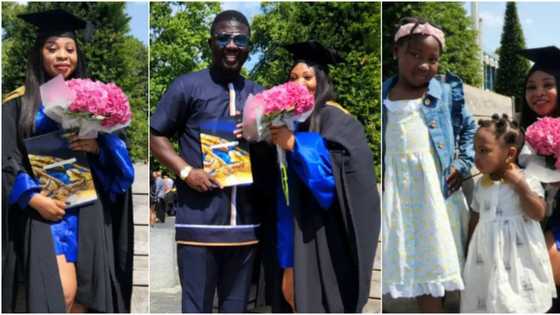 "She lost pregnancy, deferred & took care of 2 kids: Seyi Law emotional as wife graduates from UK University