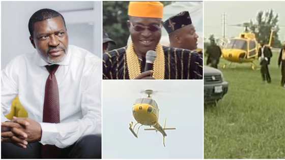 "D risk we took": Kanayo reveals he is the 1st Nigerian actor to fly in a helicopter in a movie, shares video