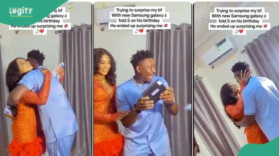 “Can't wait to spoil my man”: Young lady gifts boyfriend expensive phone, he proposes to her on the spot