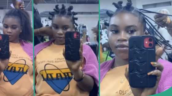 "My Christmas hair": Lady debuts beautiful hairstyle made with thread, posts video of it on TikTok