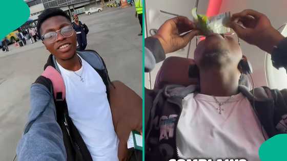 Nigerian man shares what he was served on his first flight to UK, rates food out of ten
