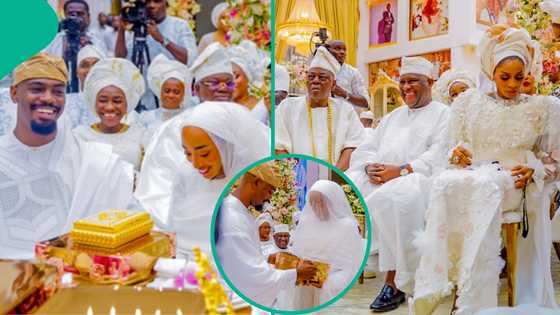 Video from Okoya's daughter's wedding emerges, billionaire Abdul Samad Rabiu prays for couple