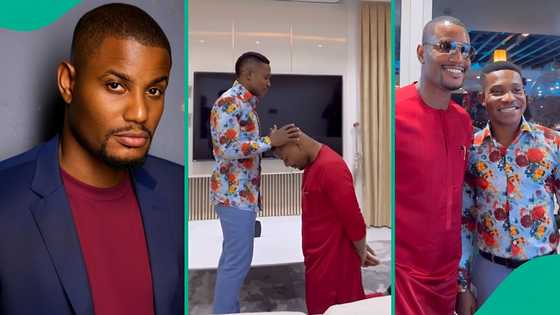 Old video of Alexx Ekubo with Pastor Jerry Eze elicits reactions as cleric rains prayers on him