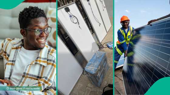 Man abandons NEPA, turns to solar panels and battery for constant electricity, Nigerians react