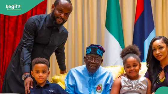 "Beautiful Christmas" as Tinubu meets with son, grandchildren in Lagos, photos, Video Trend