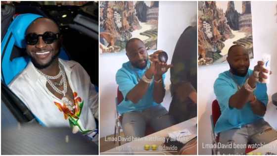 “This guy na clown”: Davido leaves fans rolling with laughter as he imitates makeup bloggers in funny video