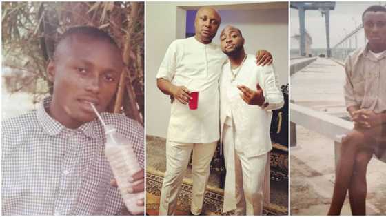 Thank God for money: Fans react to funny throwback photos of Davido’s PA Isreal in school uniform