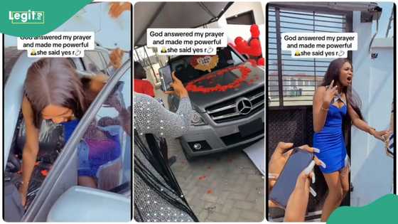 Boyfriend of the year: Man approaches his girlfriend with marriage proposal and Mercedes Benz