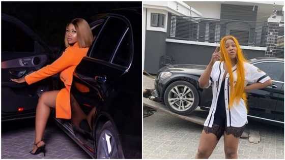 Tacha makes big move, ships her expensive Benz to UK for use (video)