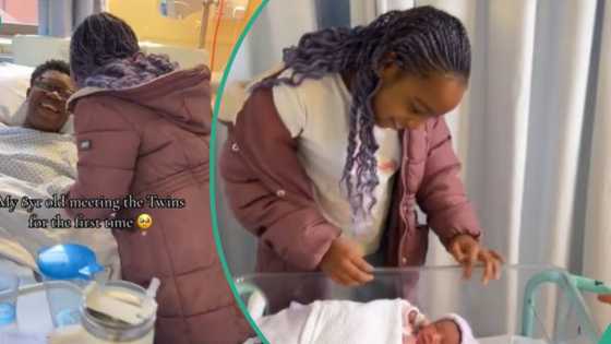 Mum shares video of her daughter meeting her newborn twins for the first time