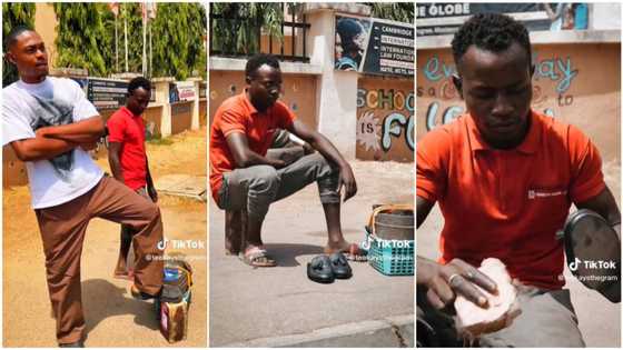 "TG Omori in the making": Nigerian man blesses shoemaker on the street, shoots free video for him