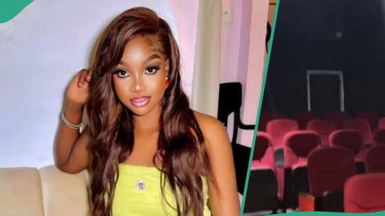 Nigerian lady captures herself alone in empty cinema after buying the only ticket