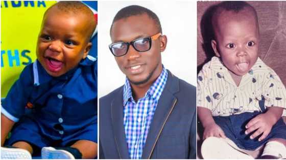 Social media reacts to striking resemblance between father and son as their 6-month-old photos go viral
