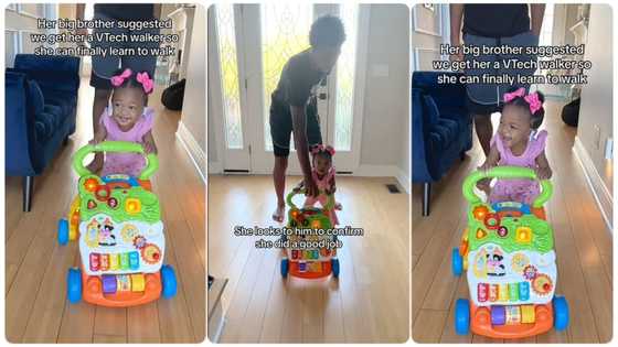 Elder brother buys smart walker for little sister who has been struggling to take her first walk